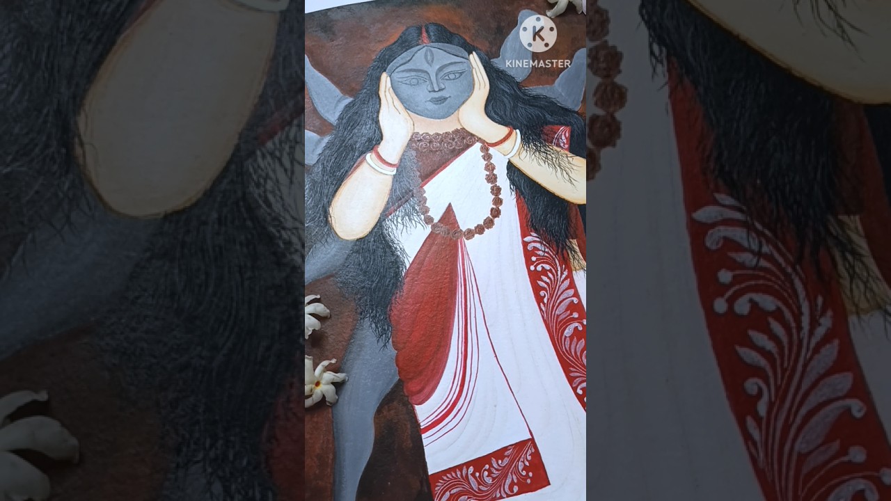 🔱Ma Durga water colour painting🔱#watercolourpainting #madurgapainting #shortvideo #youtubeshorts