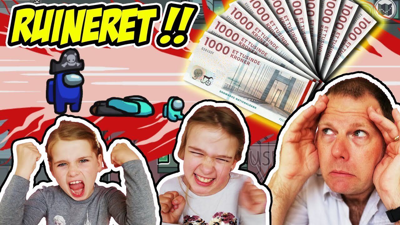 AMONG US... Mine døtre får 1.000 kr. per KILL som IMPOSTER (RUINERET) 🔪😭 Dansk AMONG US