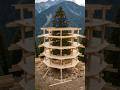 Future of Construction? Modern Wooden Chalet Time-lapse 🪵#shorts