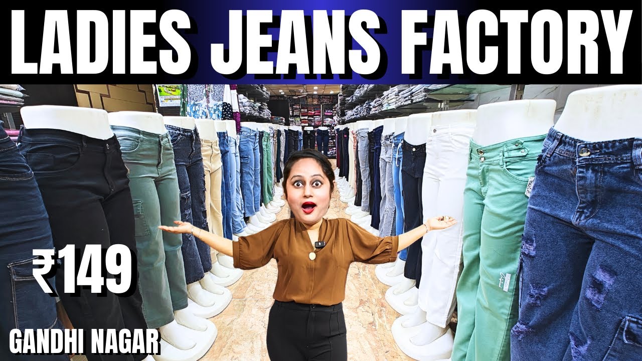Ladies jeans wholesale market in delhi gandhi nagar ladies bottom wear Damage jeans Denim #jeans