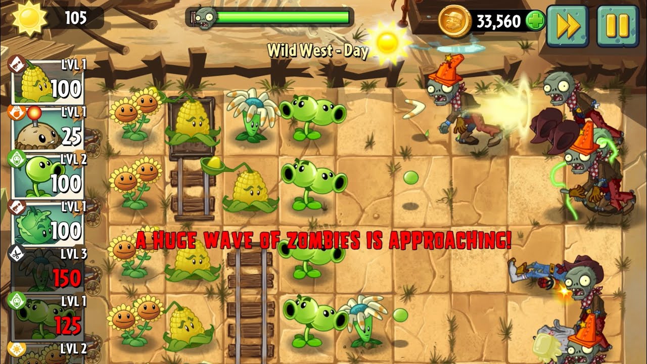 Plants vs Zombies 2 | Wild West Day 2 Gameplay 🌵🤠 (Full Level)