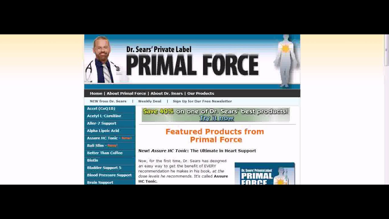 Dr sears primal force coupon code youtube