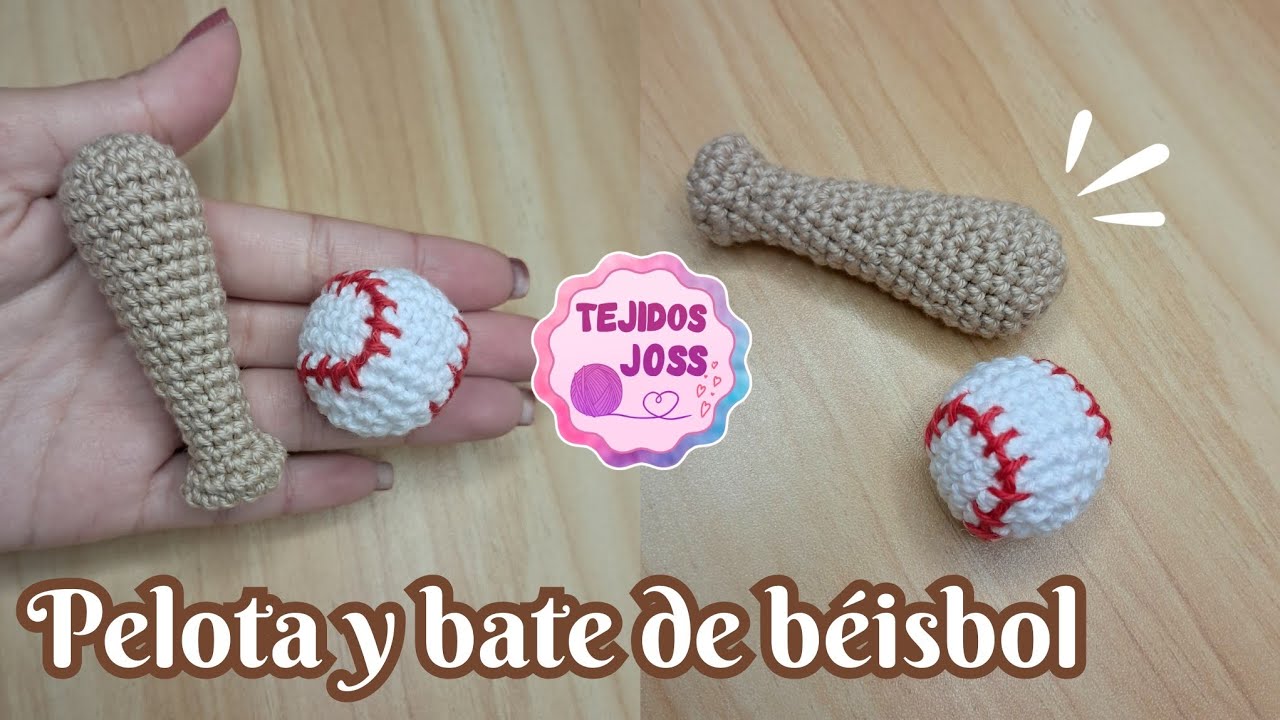 Pelota y bate de béisbol amigurumi ⚾️ para el Día del Padre | Tejidos Joss |