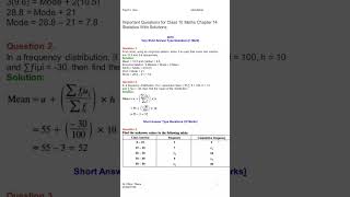10th Maths: Statistics IMPORTANT Questions! 📉🔥 #Class10Maths #CBSE