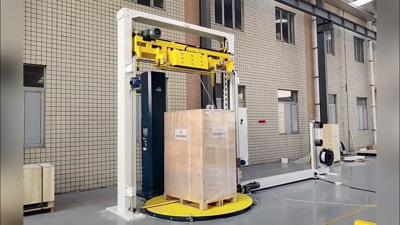 Automatic 2 in 1 Pallet Packing Line Online Pallet Wrapping Machine Strapping Machine YouTube