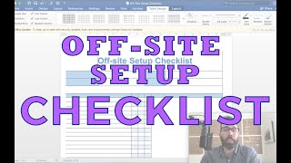 Off Site Setup Checklist Tutorial