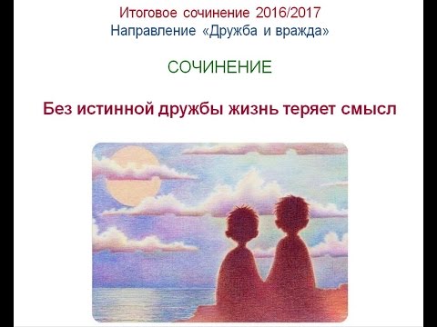 Итоговое сочинение 37. Без истинной дружбы жизнь теряет смысл.