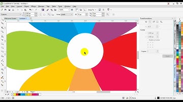 Tự họa CorelDraw   Bài 23  Vẽ bông hoa nhiều màu đơn giản