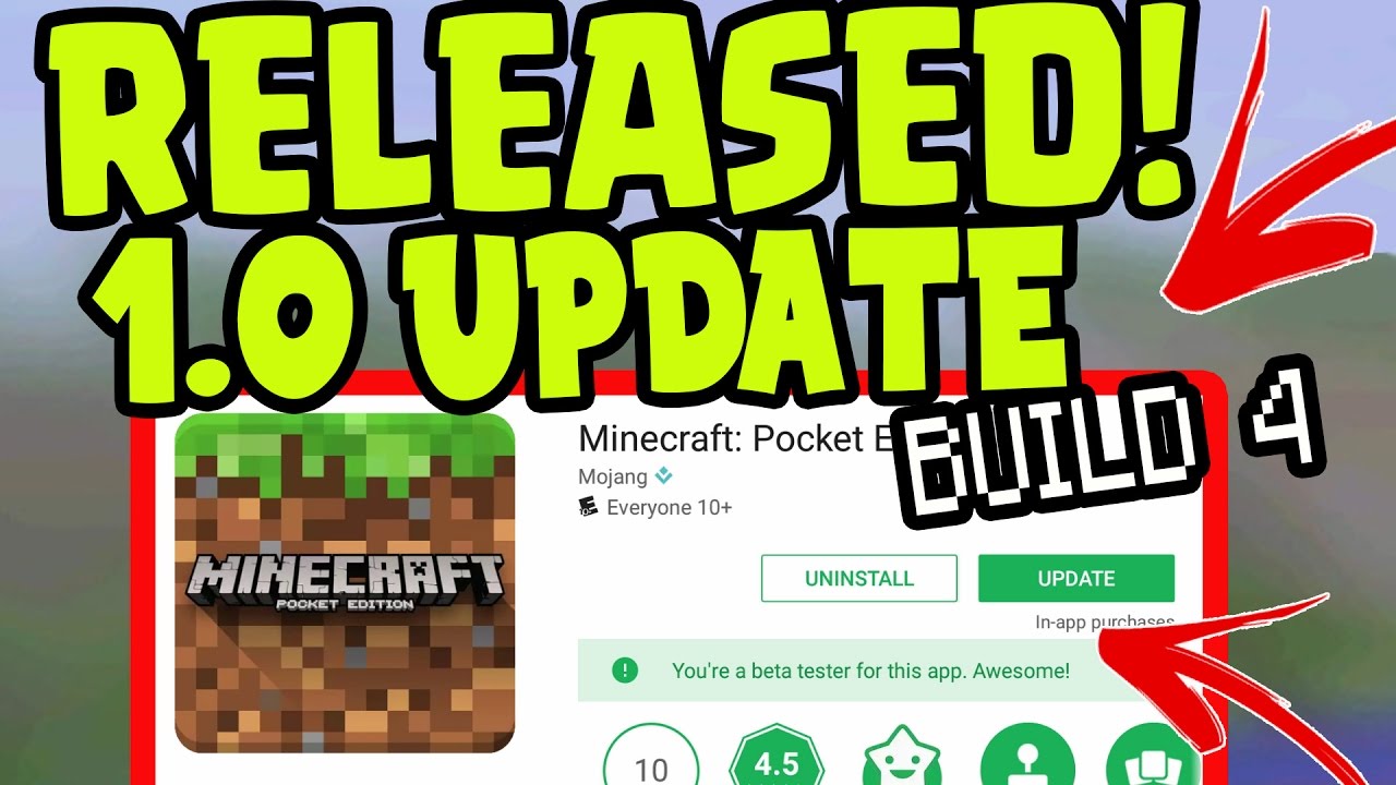 NEW MCPE UPDATE RELEASED! MCPE 1.0 Update build 4 RELEASED! Minecraft PE 1.0 build 4 Alpha RELEASED!