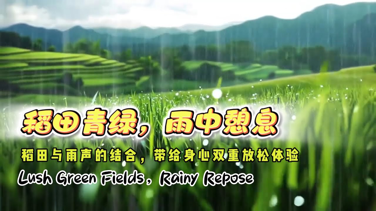 Yuotube Rice Field 🌿 Green Rice Fields 🌧️ Relaxing Rain Sounds for Deep Relaxation, Stress ...