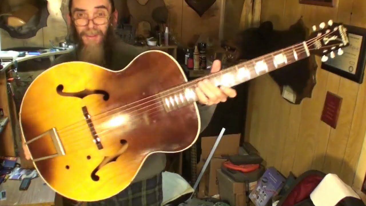 harmony hollywood archtop guitar setup demo