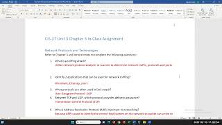 CIS27 Unit 3 Lecture: Network Security