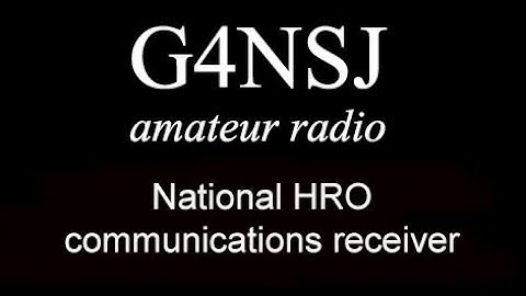G4NSJ - National HRO 5TA1 - 5A1 communications receiver