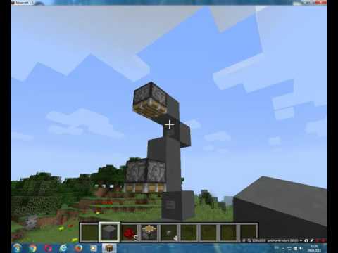 Minecraft #1 როგორ ავაშენოთ  MInecraft_ში ლიფტი და სწრაფი ჩამ ოსასვლელი მოდების გარესშე !