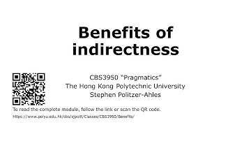 CBS3950 (Pragmatics): Benefits of indirectness