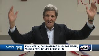 John Kerry, campaigning in New Hampshire for Biden, praise for former-Vice President's experience