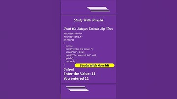 Print An Integer Entered By User In C Language || C Program #shorts
