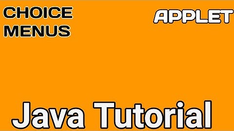 Java programming : Choice menu  in java applet