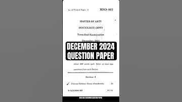 IGNOU MSO 003 IMPORTANT QUESTIONS | DECEMBER 2024 question paper #ignou #mso #mso002 #ignoumso #news