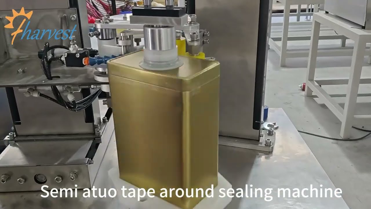 Candy container taping around sealing machine,Biscuit Box Tape Sealing Machine, Tin box tape sealer