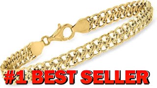 Ross Simons Italian 18kt Yellow Gold Flat Link Chain Bracelet - B0725GWM99
