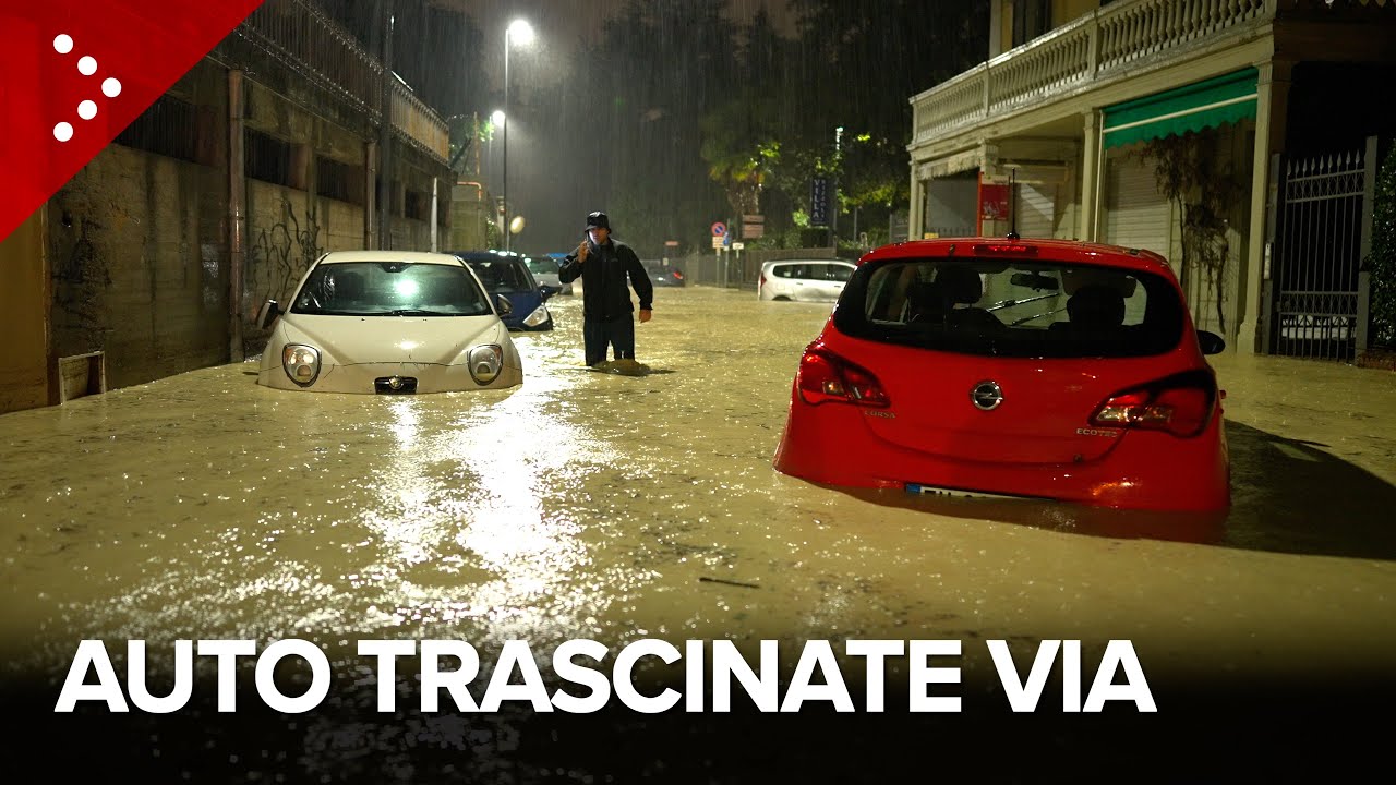 Alluvione Bologna 19-10-2024: auto trascinate dalla corrente in via San Mamolo