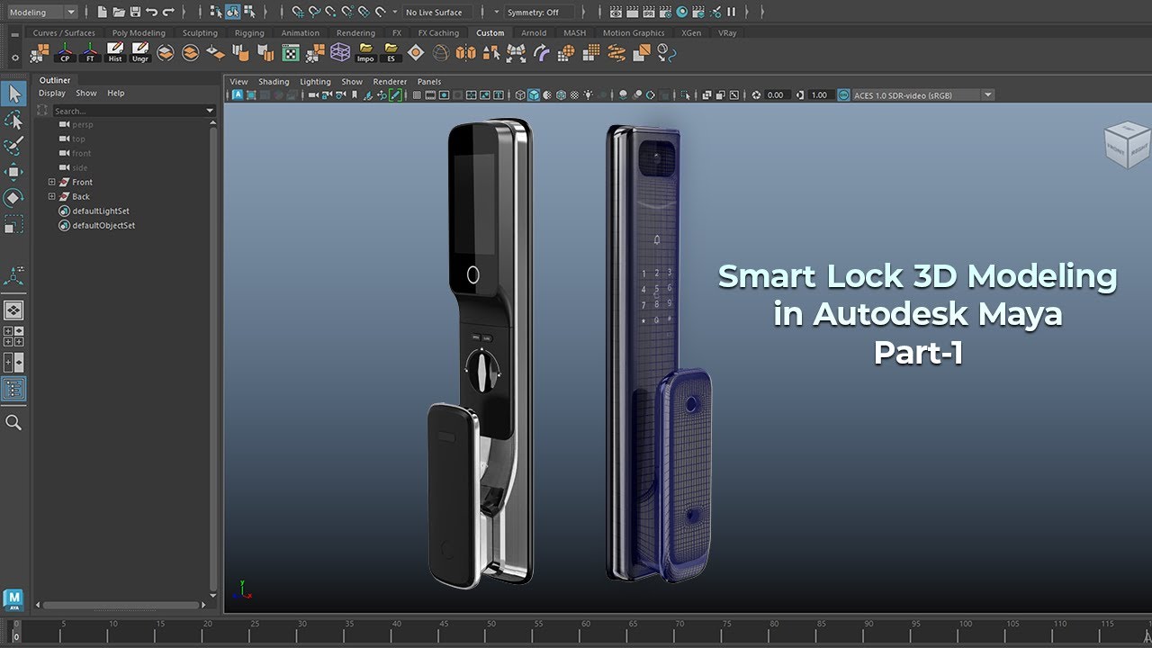 Smart Door Lock 3D Modelling in Maya | Part-1