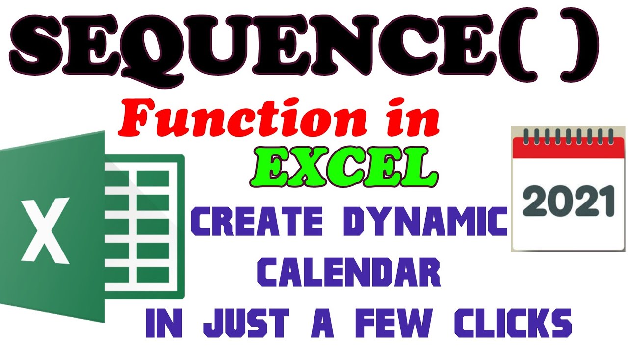 SEQUENCE FUNCTION & Creating Dynamic 30 Days Calendar in Microsoft in EXCEL in HINDI | URDU