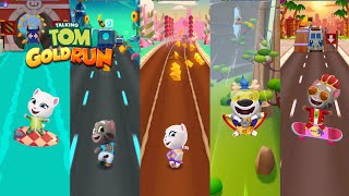 Talking Tom Gold Run Venice Canals vs Wacky Planet vs Candyland vs Flying vs Skateboard Gameplay screenshot 5