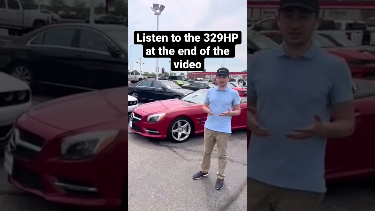 2015 Mercedes SL 400 sound of the engine recorded while standing behind the car 