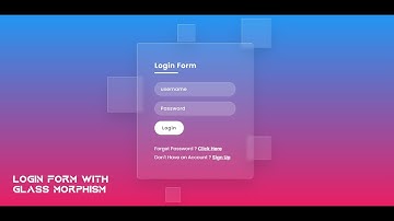 Animated Login Form using HTML CSS | Glass morphism Login Form