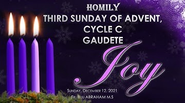 Homily for the Third Sunday of Advent ( Year C) December 12, 2021) Gaudete,  What then should we do