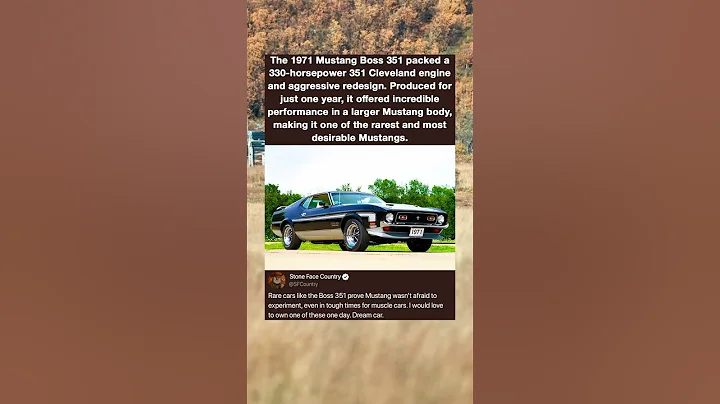 The 1971 Mustang Boss 351 packed a 330-horsepower 351 Cleveland engine and aggressive redesign.