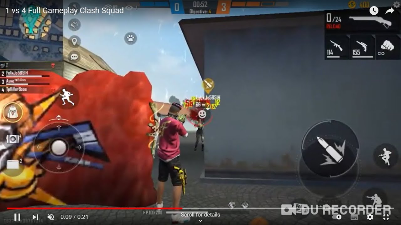 1 vs 4 Full Gameplay Clash Squad - YouTube