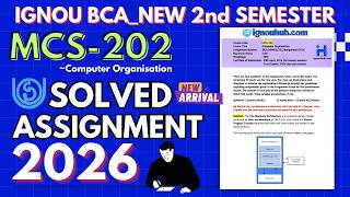 MCS-202 SOLVED ASSIGNMENT Jan-26/July-26 | IGNOU BCA_NEW 2nd Semester Solved Assignment 2026 | IGNOU