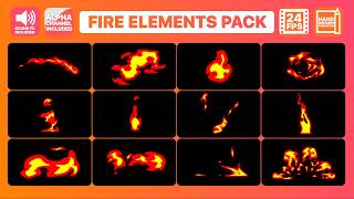 Fire Elements Pack - Free Hand-Drawn Cartoon Flames (Ae, Pr, Dr, FCPX)