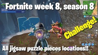 jigsaw puzzle pieces locations fo!   rtnite week 8 season 8 - jigsaw puzzles in fortnite season 8