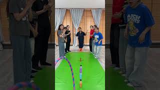 Ring Rolling Bottle Knockdown Challenge 😂⭕🥤💥 #shorts #funny #challenge #office #games