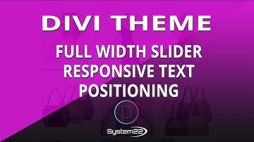 Divi Theme Full Width Slider Responsive Text Positioning 👍