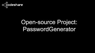 Open-source project: PasswordGenerator