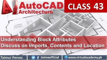 AutoCAD Architecture 2017 Course  | Block Attributes | Import | Contents | Location 43.
