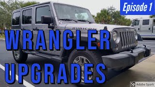 Jeep Wrangler Rubicon JK Upgrades - Episode #1 - First 5 Upgrades to our 2016 JKU with links!