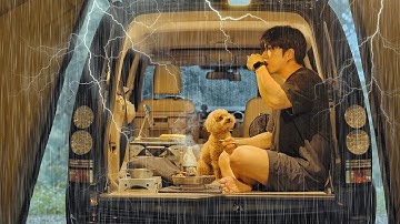캠핑브이로그 . 1시간 동안 이어지는 잠잘 때 들으면 좋은 빗소리 . 폭우 우중캠핑 몰아보기 ASMR