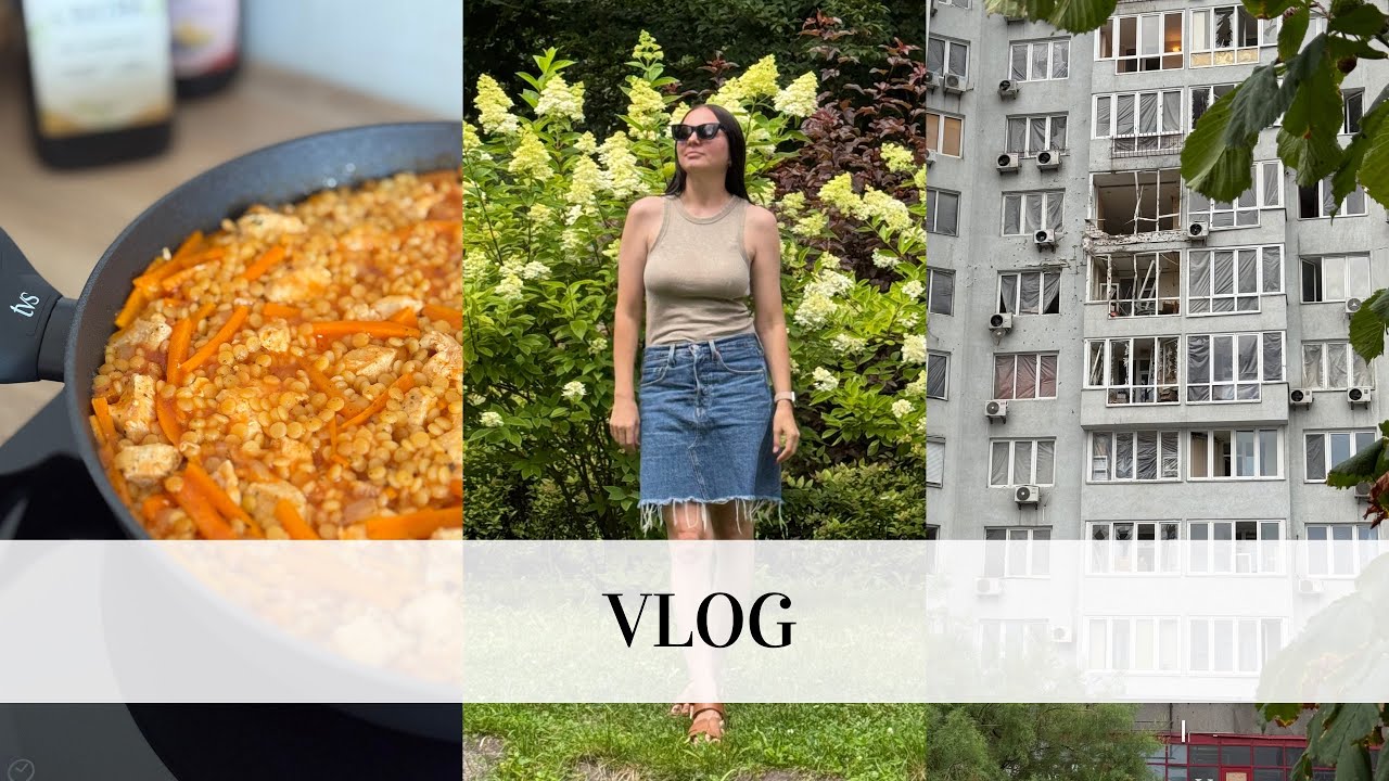 Птітім з куркою.Ми в Бучі.Було гучно, вилетіли вікна та скло.