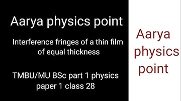 Interference fringes of a thin film of equal thickness #tmbuphysicspart1  #bscphysics