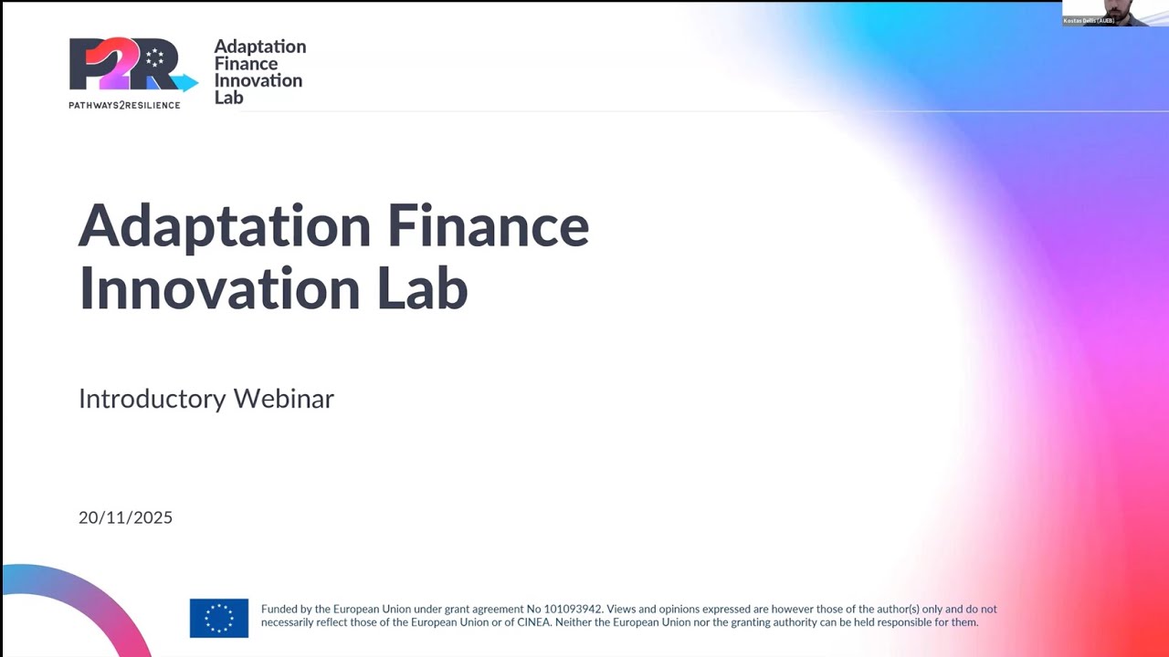 Adaptation Finance Innovation Lab Webinar