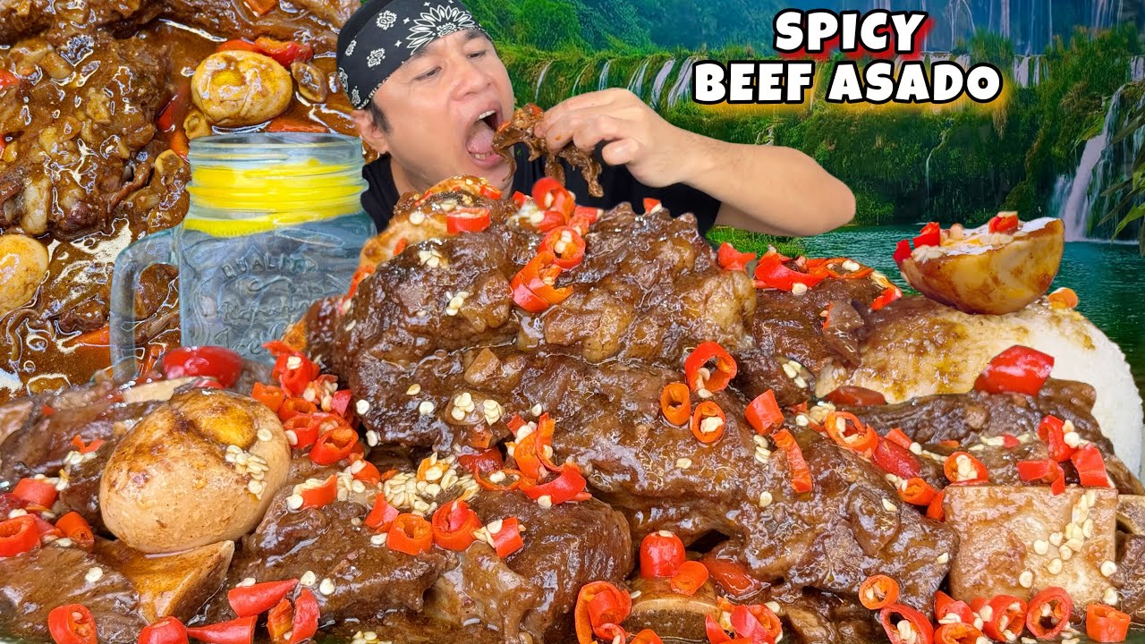 Super Spicy Beef Asado | Braised Spicy Short Beef Ribs Mukbang