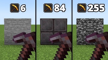 which haste lvl is needed to one shot different blocks