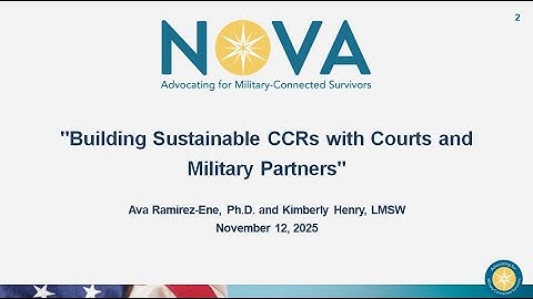 Building Sustainable CCRs with Courts and Military Partners