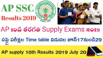 Ap 10th Supply Exams Time table 2019 || Ap ssc supply Results 2019 || Ap 10th supply